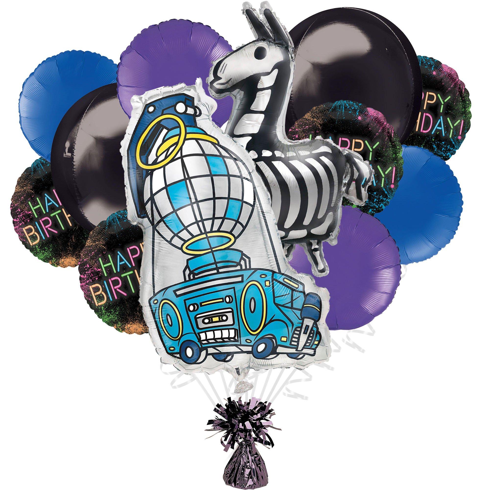 Fortnite Foil Balloon Bouquet with Balloon Weight